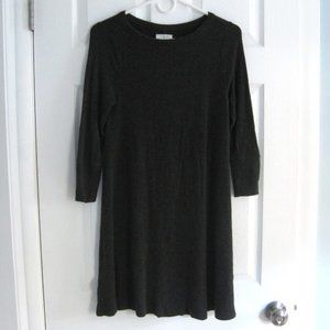 Lou & Grey SignatureSoft Dark Grey T-Shirt Dress A-Line Size XS 3/4 Long Sleeves